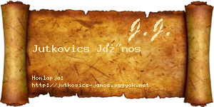 Jutkovics János névjegykártya